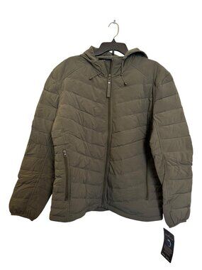 Marc New York Andrew Marc Olive Green Hooded Puffer Jacket L